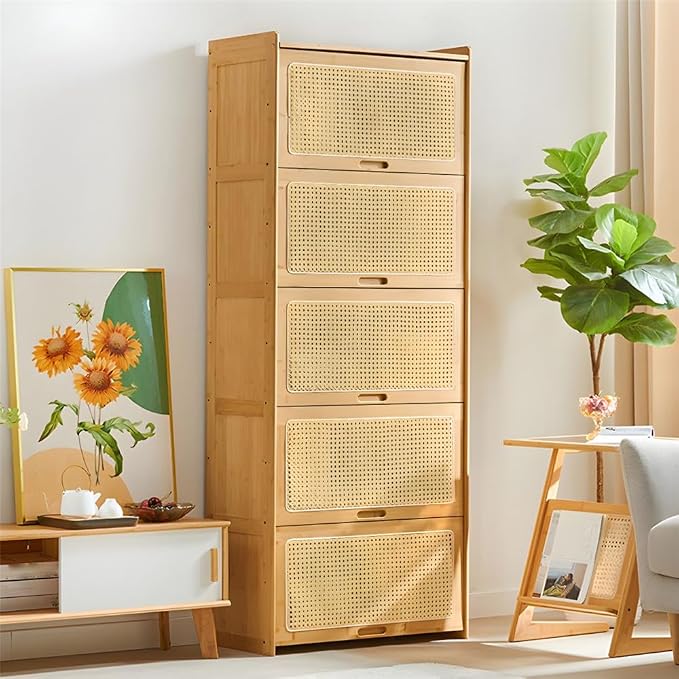 Door Material: Rattan; Color: Wood