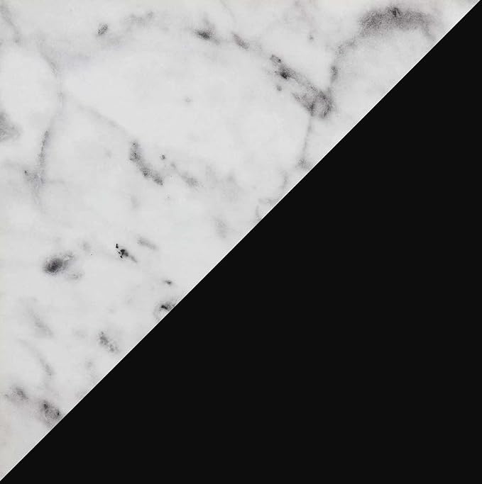 White Faux Marble/Black