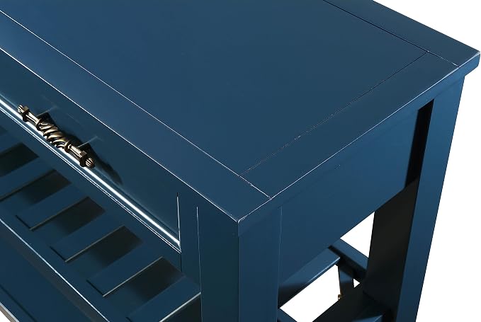 Navy Blue-wood 2shelfes