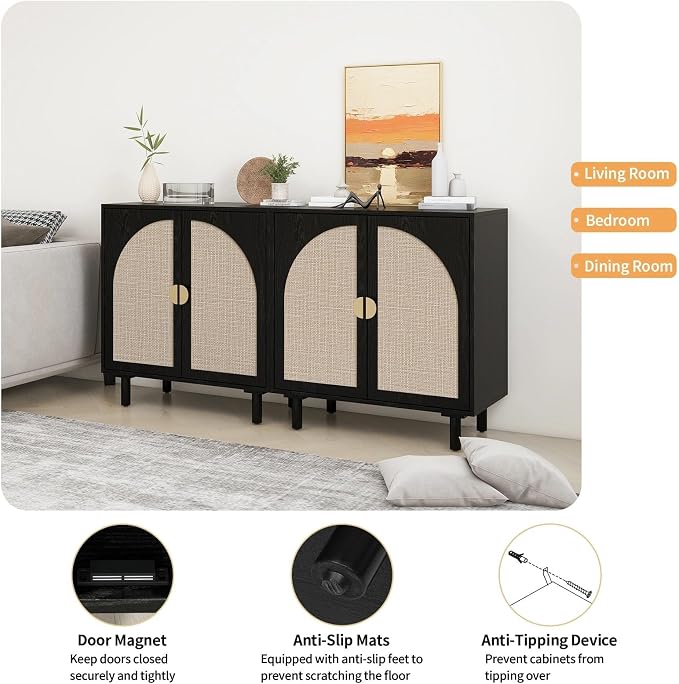 Black 2 Doors Set of 2