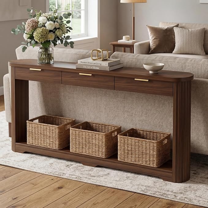 Walnut With 3 Drawers