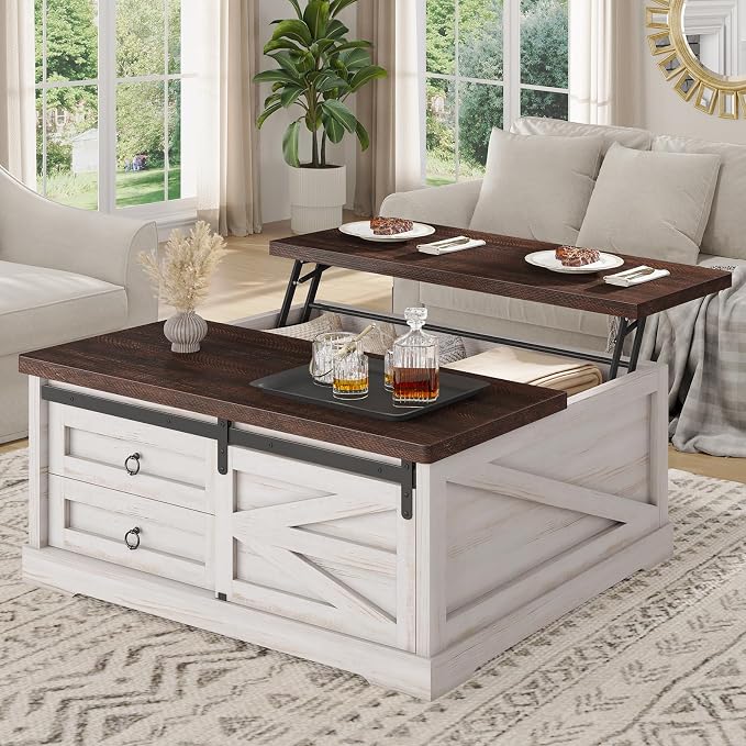Vintage White+walnut