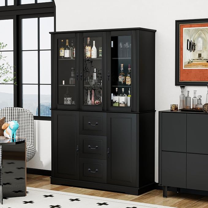 Black 5 Doors & 3 Drawers