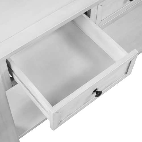 Retro White + Solid Wood