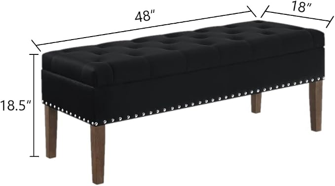 Black Storage Bench