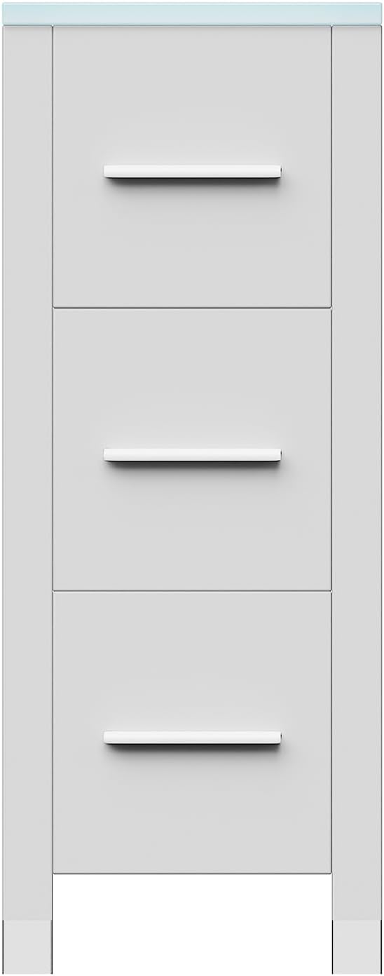 White Cabinet & Glass Top