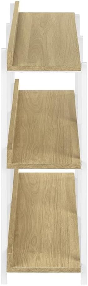 Natural Wood-look/White Metal