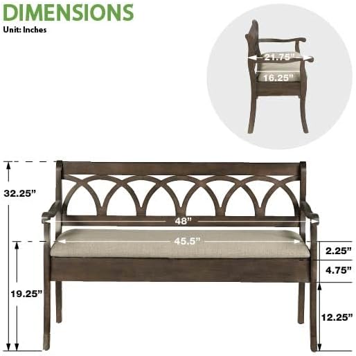 Dark Walnut Finish With Beige Seat