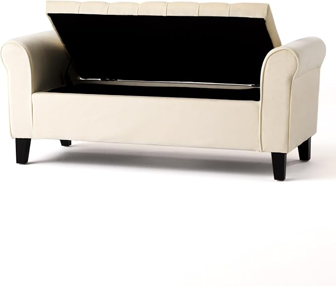 Beige 50''w With Rolled Arms