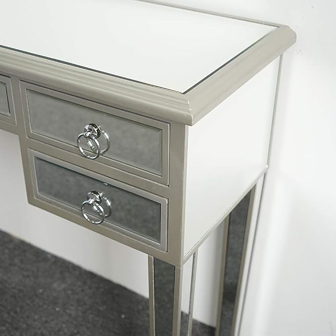 Silver Mirrored With 5 Drawers