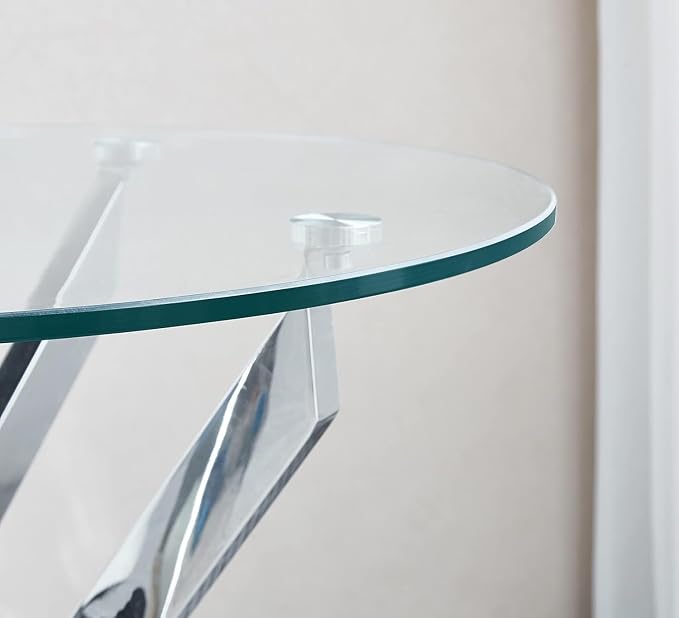 Round Top & Silver Base