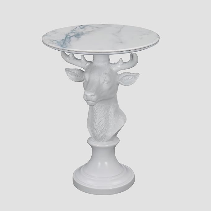 White Deer Statue Table