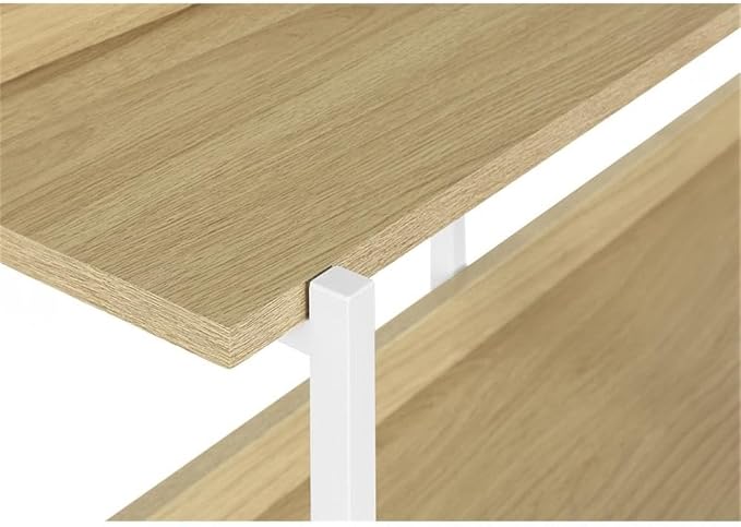 Natural Wood-look/White Metal
