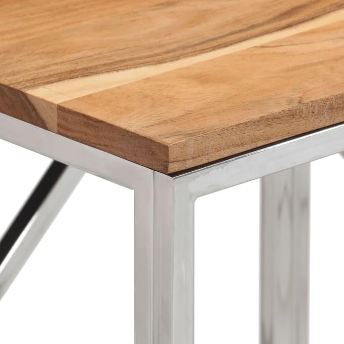 Silver and Light Brown & Wood