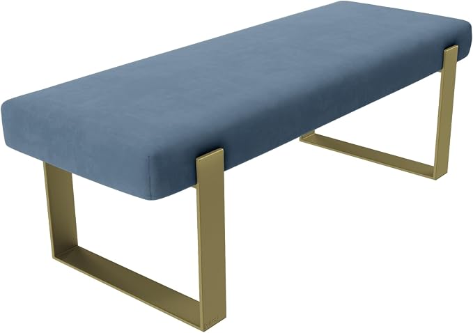Micro Suede Ocean Blue - Burnished Brass