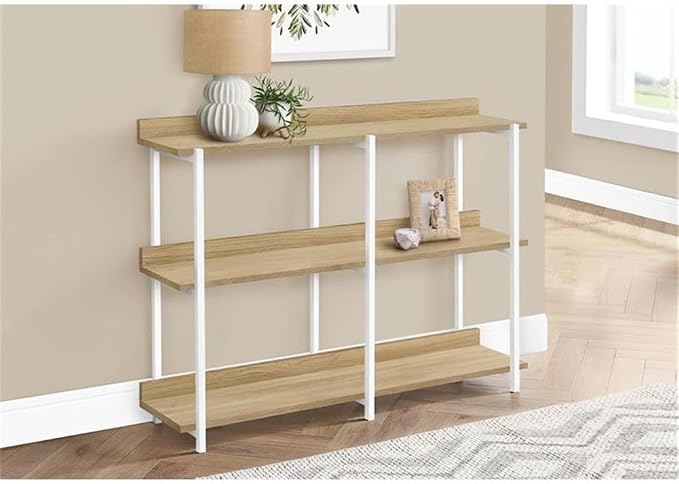 Natural Wood-look/White Metal