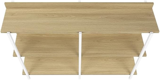 Natural Wood-look/White Metal
