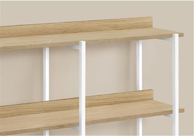 Natural Wood-look/White Metal