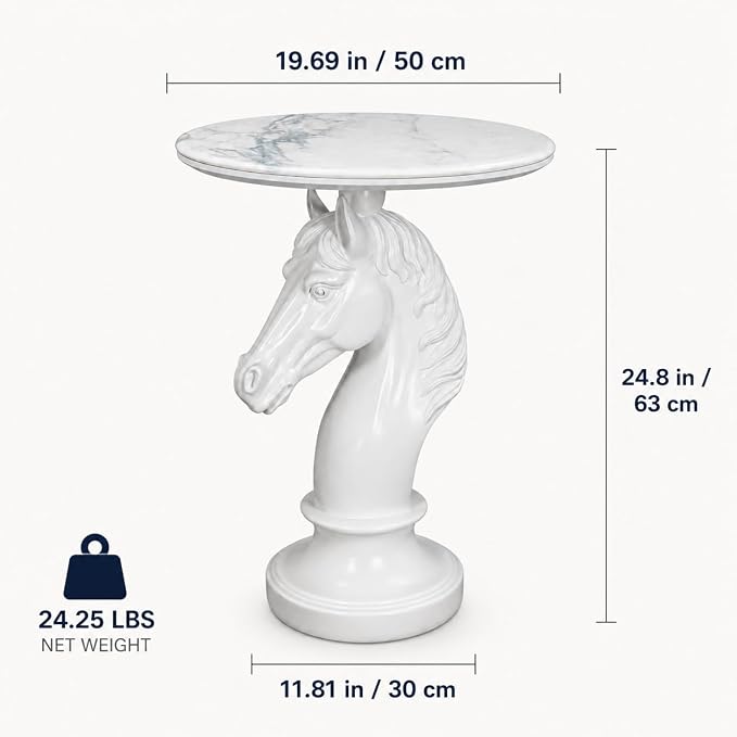 Large White Horse Table