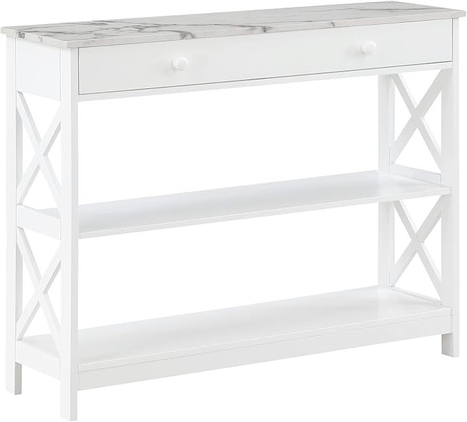 White Faux Marble/White