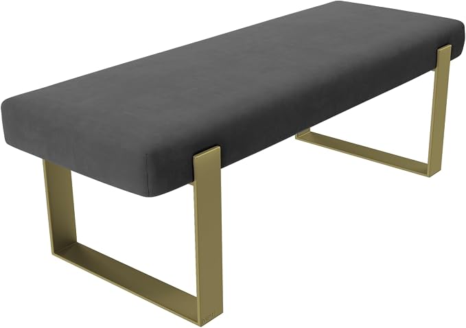Micro Suede Charcoal Grey - Burnished Brass