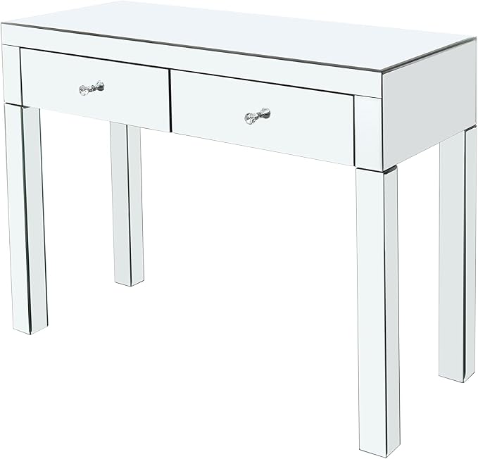 Silver Mirrored With 2 Drawers