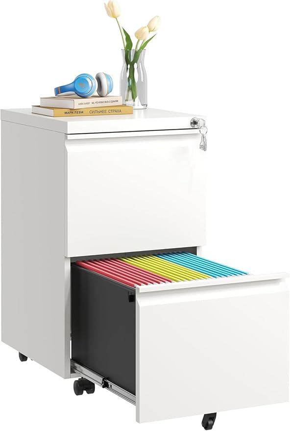 Matte-white 2-drawer Mobile