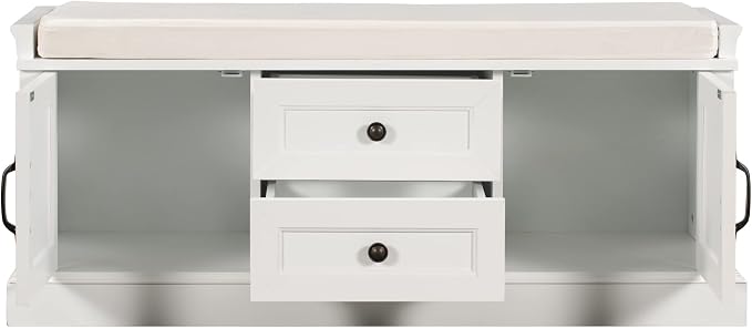 White-storage Bench 5col