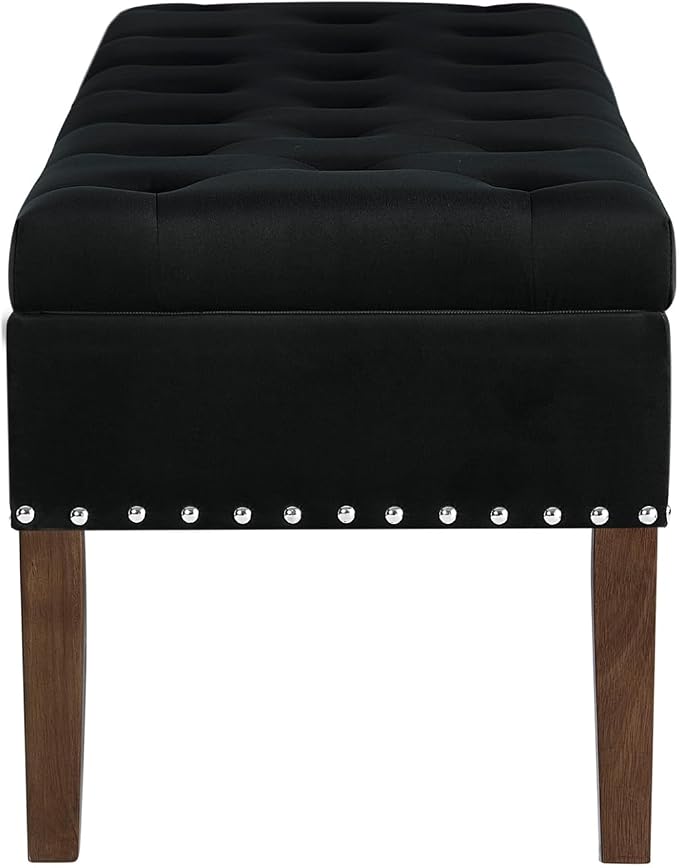 Black With Wood Legs 48'' W
