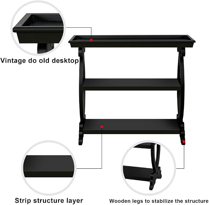 Antique Black + Mdf + Solid Wood+mdf