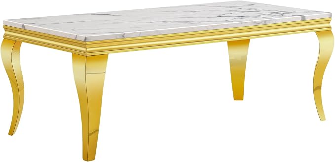 White Golden Coffee Table