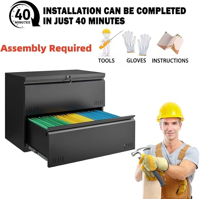 Black 2-drawer Lateral