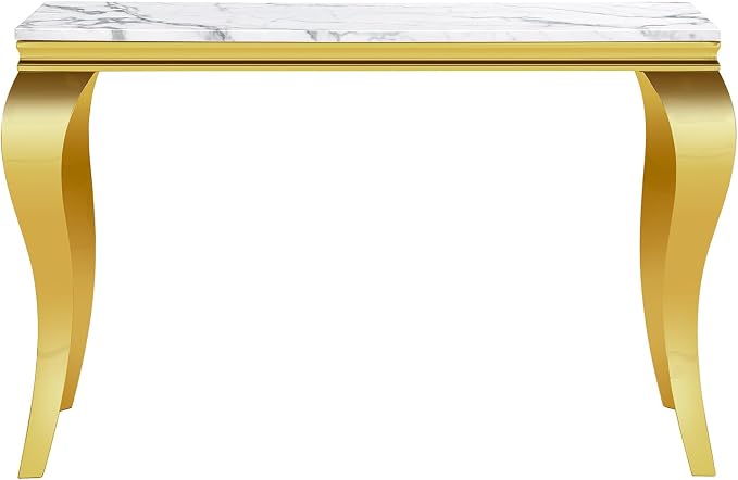 White Golden Console Table