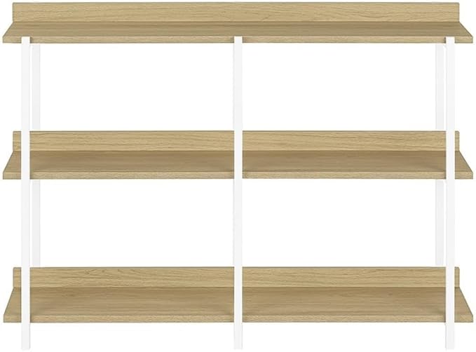 Natural Wood-look/White Metal