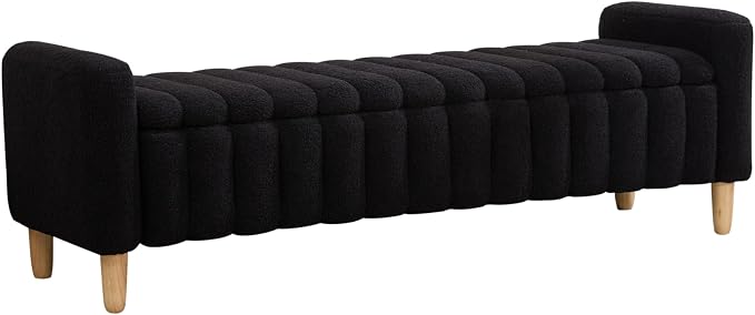 Teddy Fabric Ribbed - Black