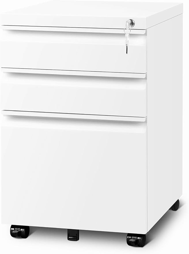 Matte-white 3-drawer Mobile