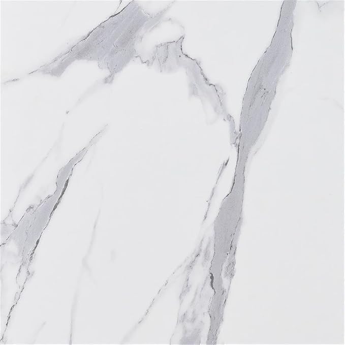 White Faux Marble/White Base
