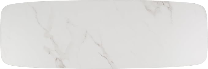 White Faux Marble/Matte Blac