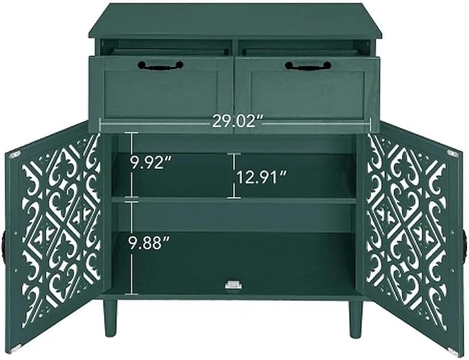Green 2-door 2-drawer
