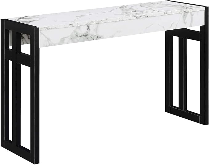 White Faux Marble and Black