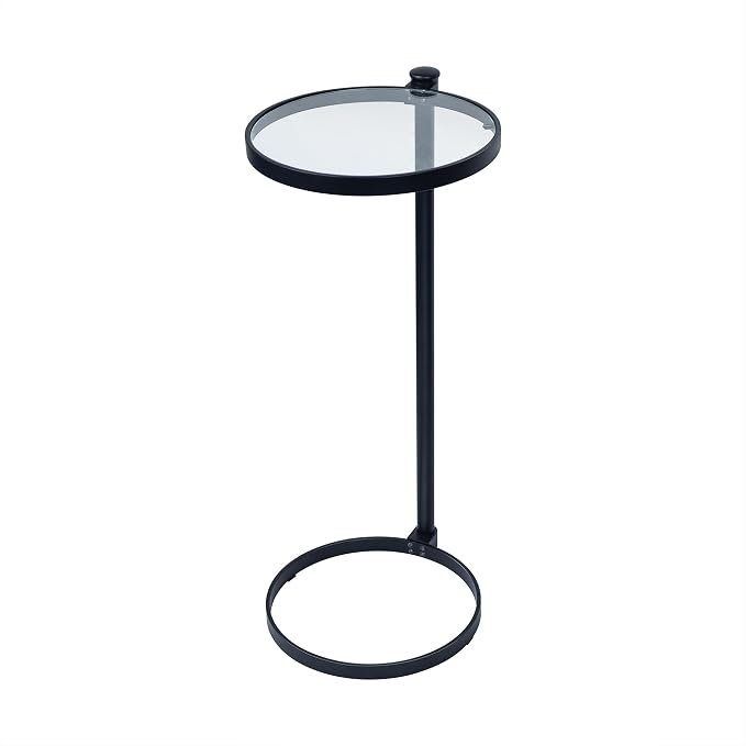 Black With Tempered Glass Top