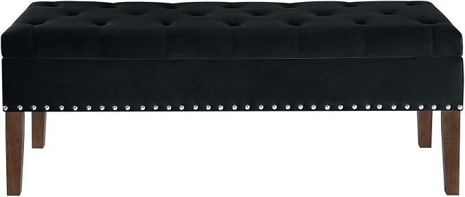 Black With Wood Legs 48'' W
