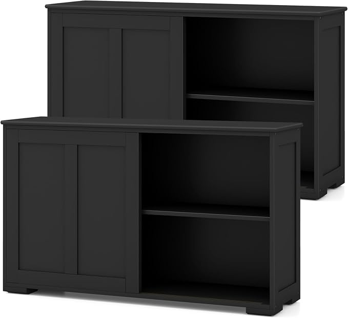 Black/Wooden Sliding Door