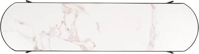 White Faux Marble/Black