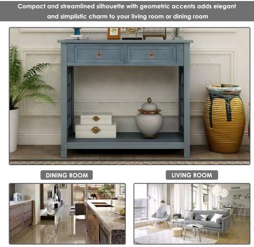 Antique Navy + Solid Wood