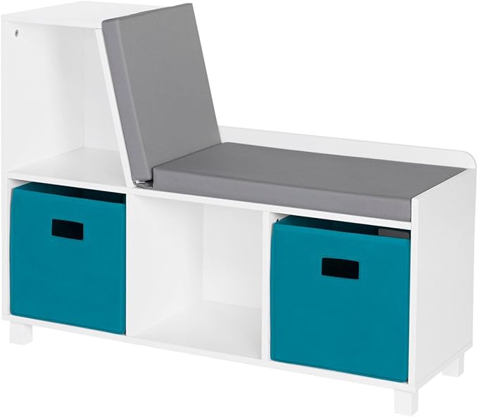 Pure White With Turquoise Bins