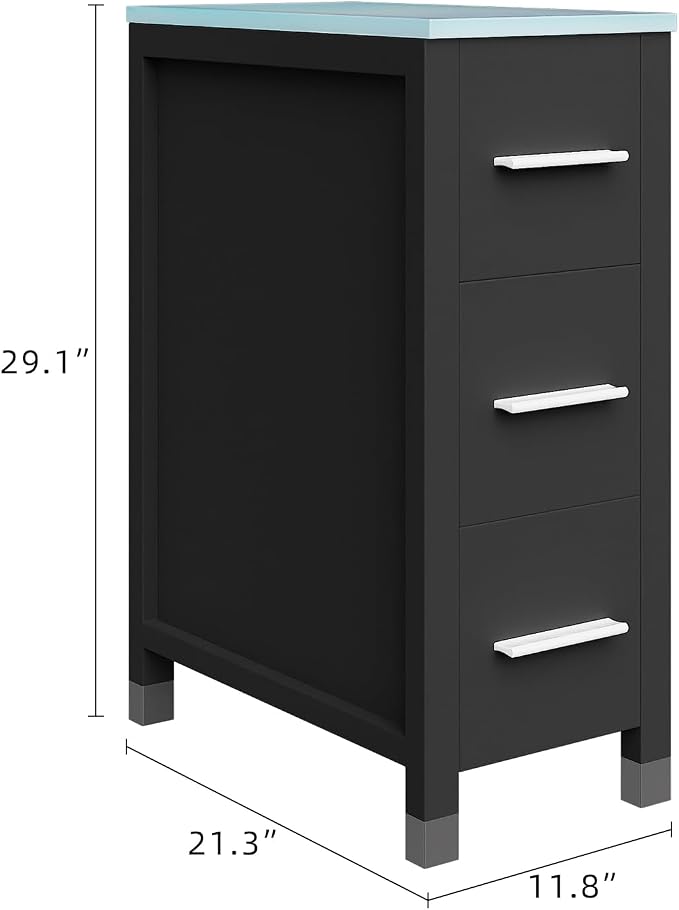 Black Cabinet & Glass Top