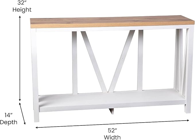 Warm Oak Top/White Frame