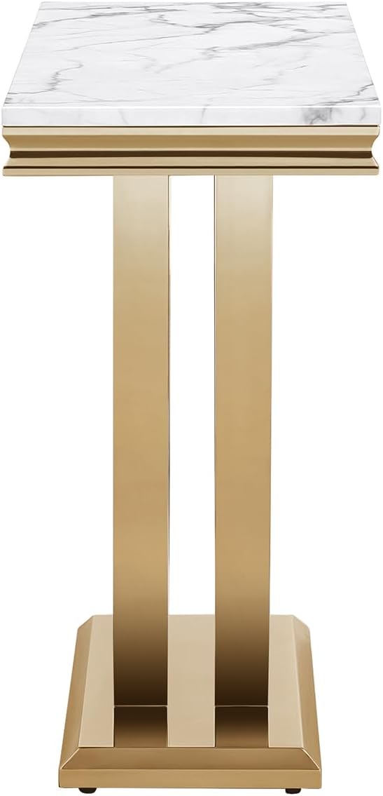 Console Table,white&gold-3