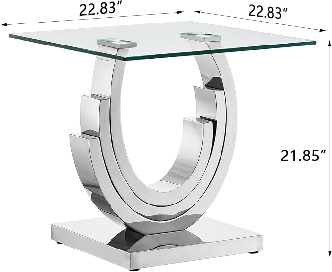 Silver - End Table (Three Semi-circular Base)